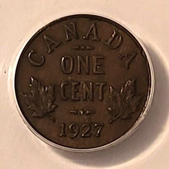 Canada George V 1927 Cent AU55 ANACS - Picture 3 of 4